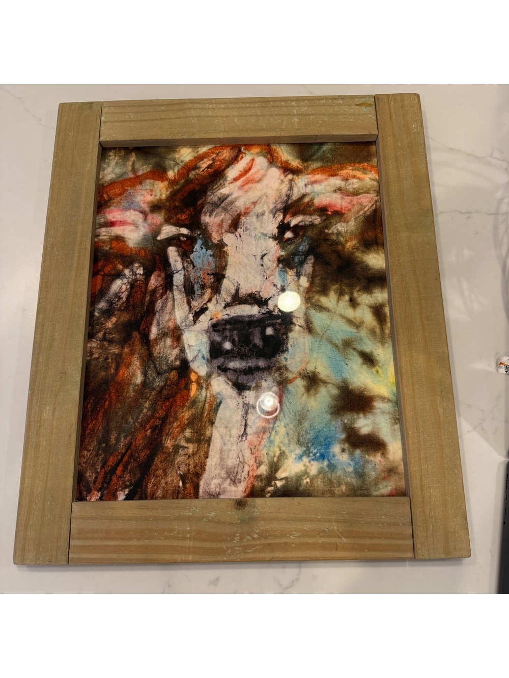 Z Gallerie "Happy Cow" Framed Metal Print - Smooth 23.5"x20" Farmhouse Wall Art